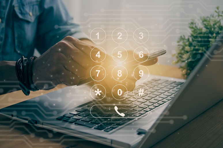 Casual Businessman Hand Touching Mobile Phone Or Smartphone Screen And Phone Keypad Sign. Communication Or Security Password Concept In Vintage Tone